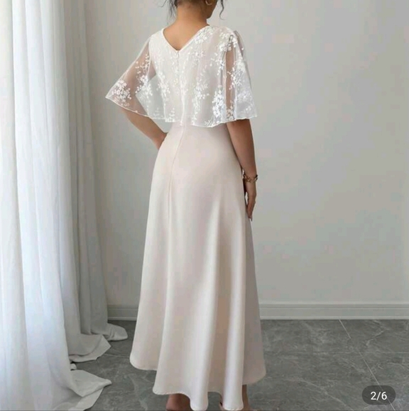 SHEIN Cream Satin Dress - Picture 3 of 4